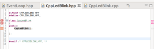 C++ led blink class with error "unknown type name 'class'"