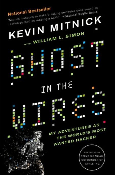 Links to an Amazon listing for the book, "Ghost in the Wires"