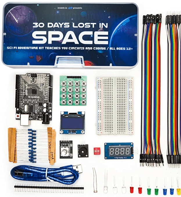 Links to an Amazon listing for the 30 Days Lost in Space Arduino kit